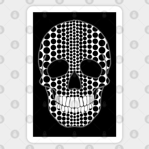 Two Tone Skull Magnet by Nuletto